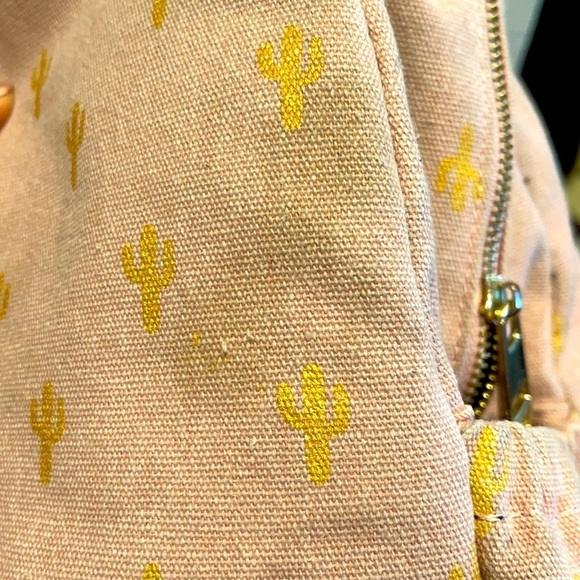 Madden Girl Pink Backpack w/Gold Cactus Design - Picture 9 of 13
